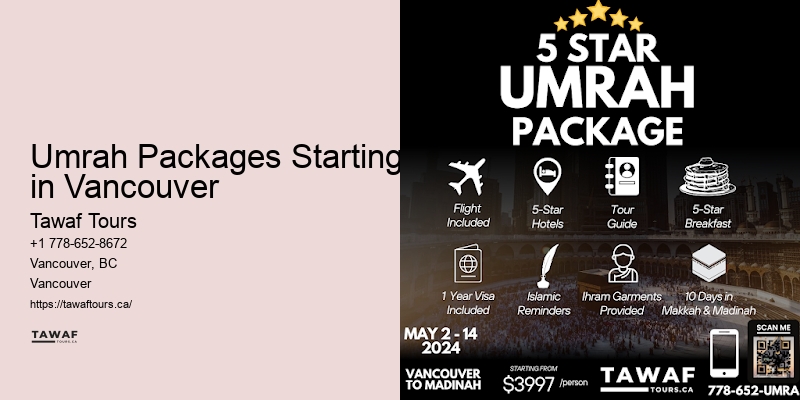 Umrah travel Vancouver specials
