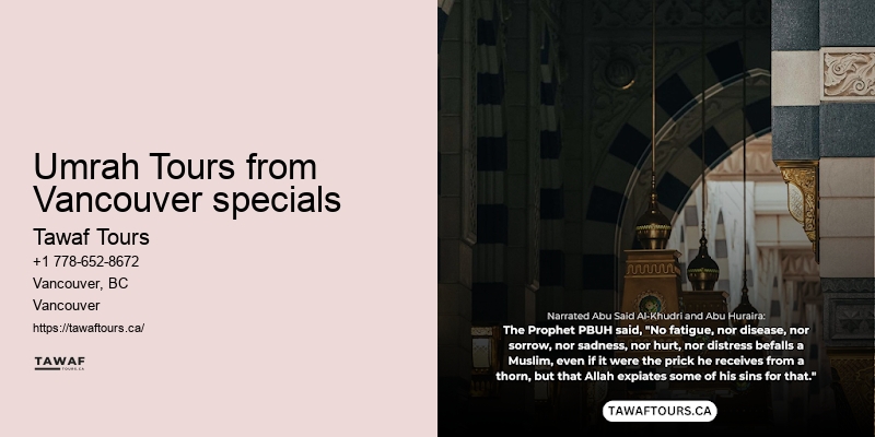 Umrah travel Vancouver specials to Mecca