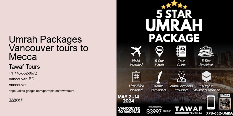 Vancouver Umrah travel packages deals
